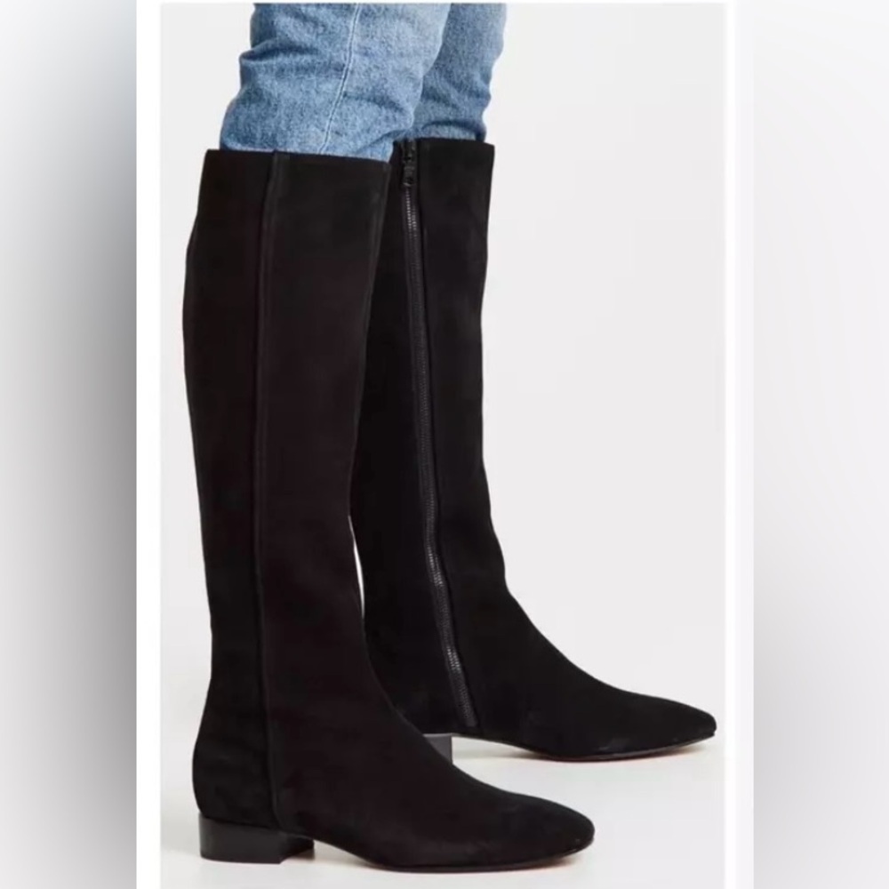 Rag & Bone Aslen Knee High Suede Leather Boot Black Size: 39.5